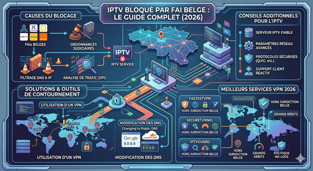 IPTV bloqué par FAI belge : Causes, Solutions et Contournements Complets (2026)