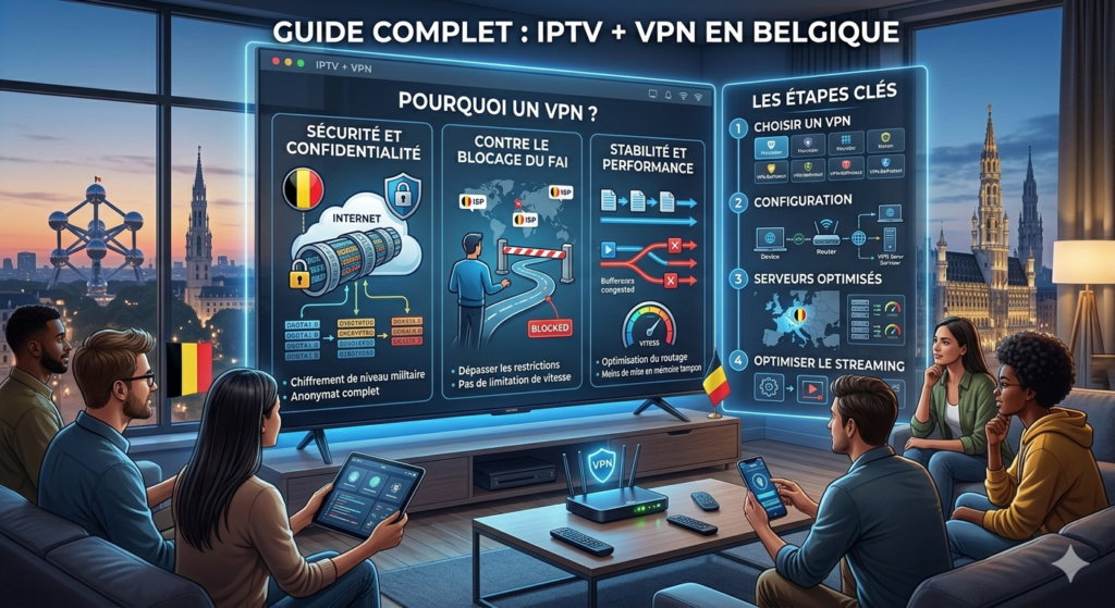 IPTV VPN en Belgique : Le Guide Complet pour Sécuriser et Optimiser Votre Abonnement IPTV